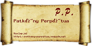 Patkány Perpétua névjegykártya